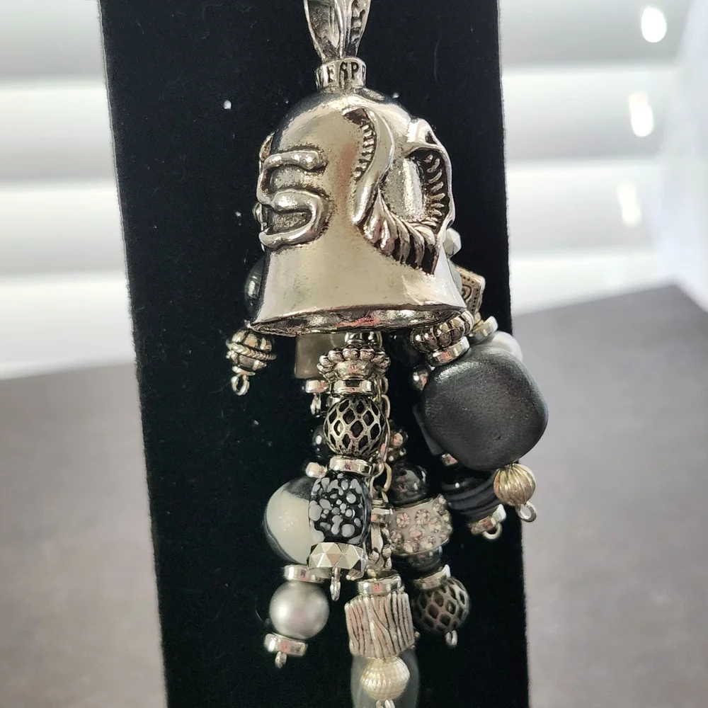 Biker Guardian Bell Angel/Satan Handbag Charm or Keychain Handcrafted